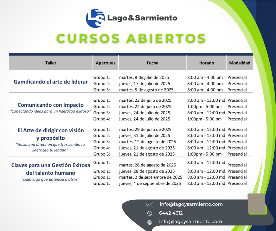 Cursos abiertos Lago y Sarmiento Cursos abiertos Lago y Sarmiento